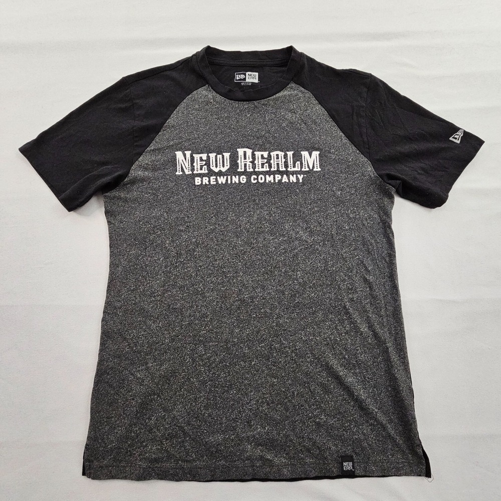 New Realm Brewing Company Gray/Black Short Sleeve Cotton‎ Blend T-Shirt Men's S
